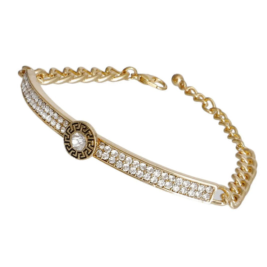 Get Stylish: Gold Half Chain Bangle Bracelet - Designer Inspired Jewelry Bubble