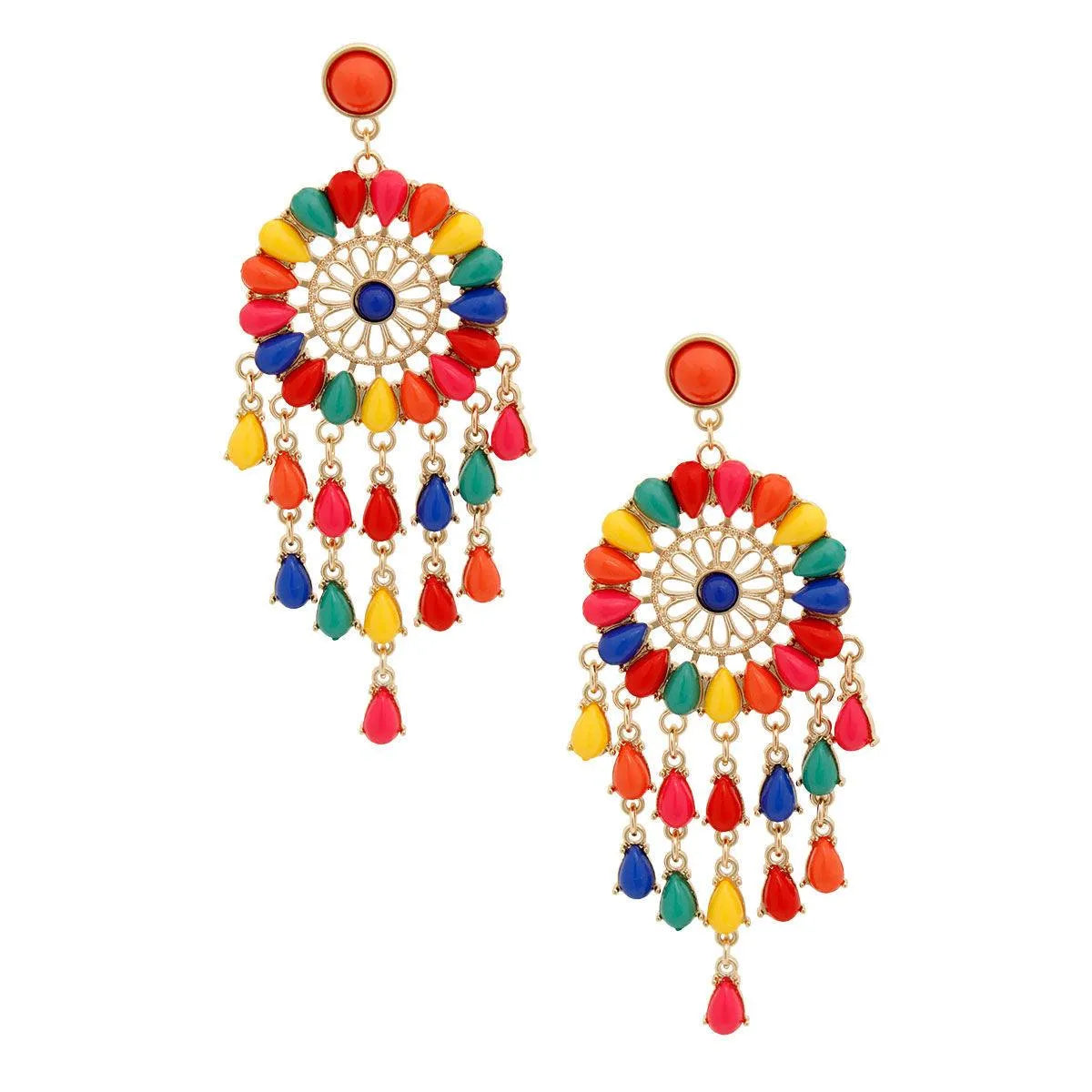 Get Your Dream On with Rainbow Bead Dream Catcher Earrings Jewelry Bubble