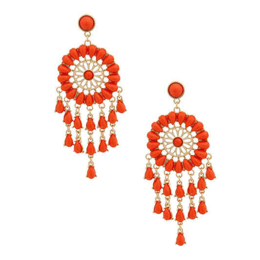 Get Your Hands On Stunning Coral Bead Dream Catcher Earrings Now! Jewelry Bubble