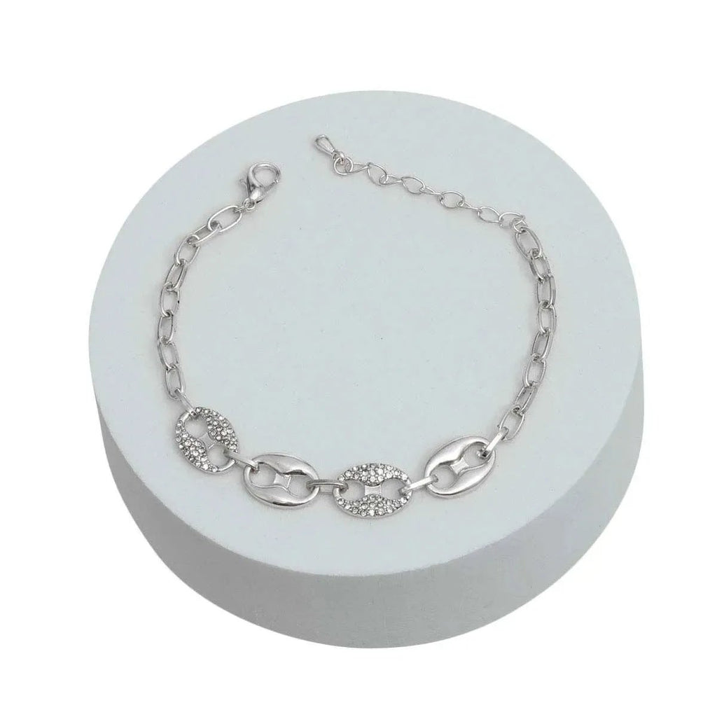 Get Your Hands on Trendy Matelot Chain Bracelet in Rhodium Plated