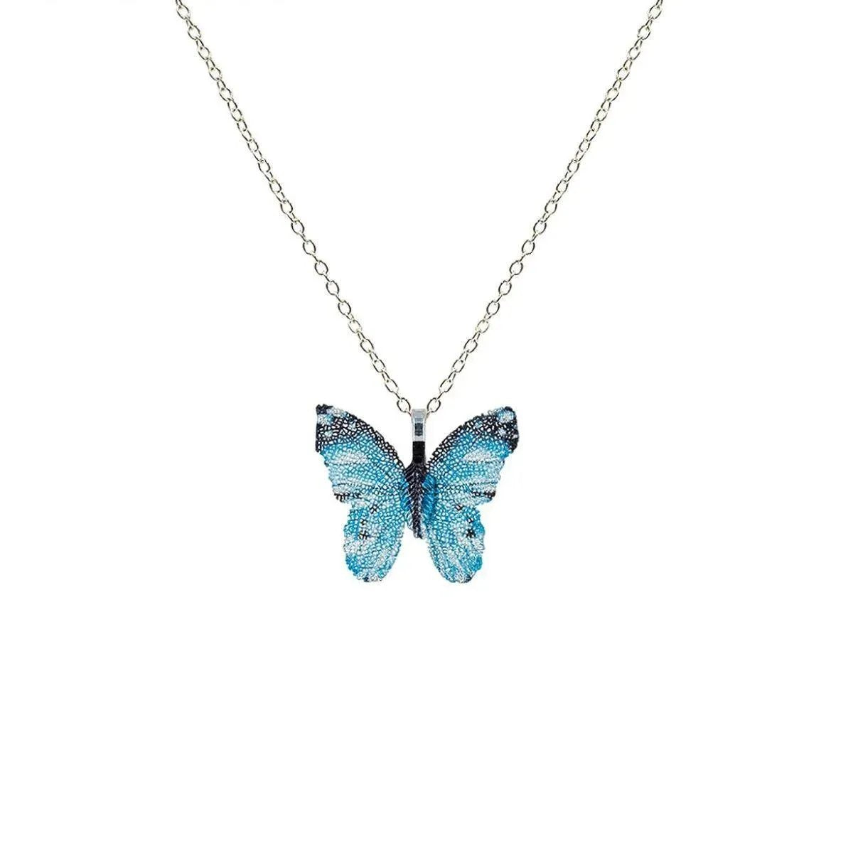 Get ready to flutter with our Blue Butterfly Necklace