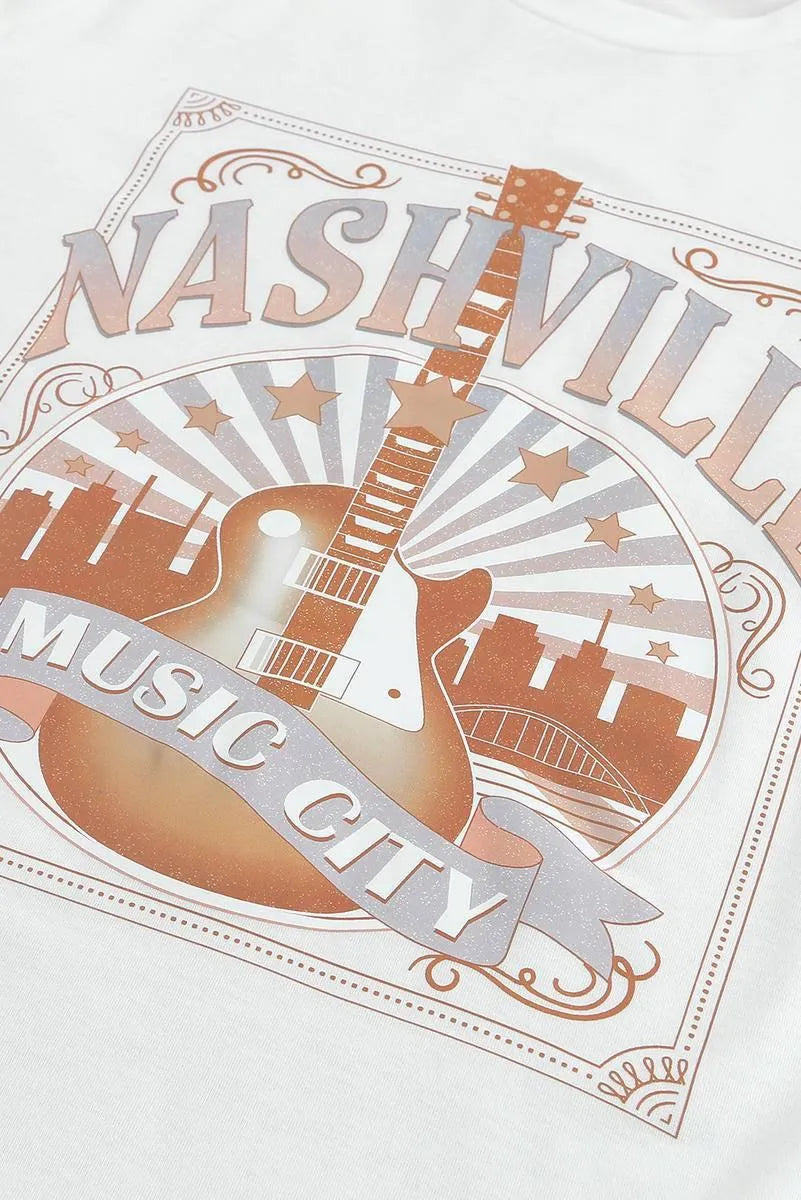 Get the Best Nashville Graphic Printed Short Sleeve Tee for Ladies Today Jewelry Bubble