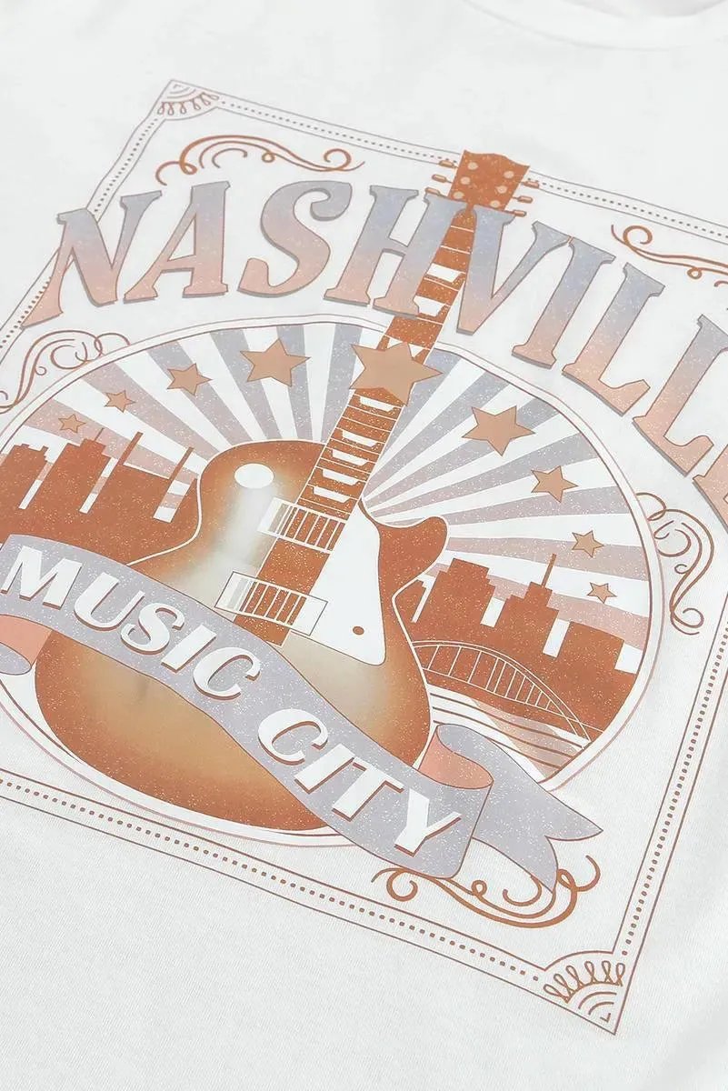 Get the Best Nashville Graphic Printed Short Sleeve Tee for Ladies Today