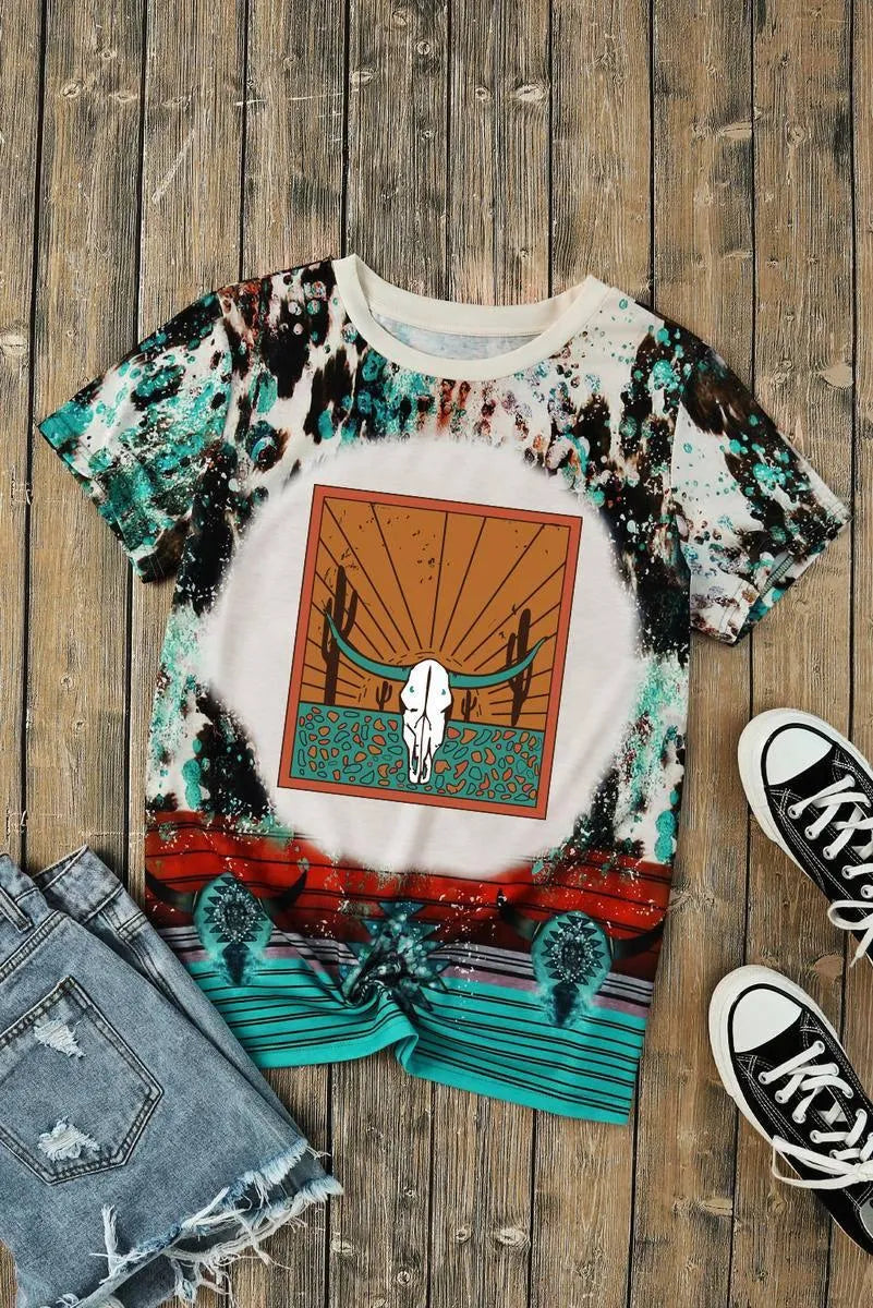 Get the Best Steer Western Print T-Shirt for Women Jewelry Bubble