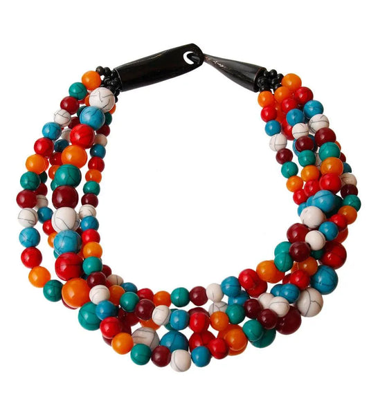 Get the Party Started with our Layered Beaded Colorful Necklace - Shop Now! Jewelry Bubble