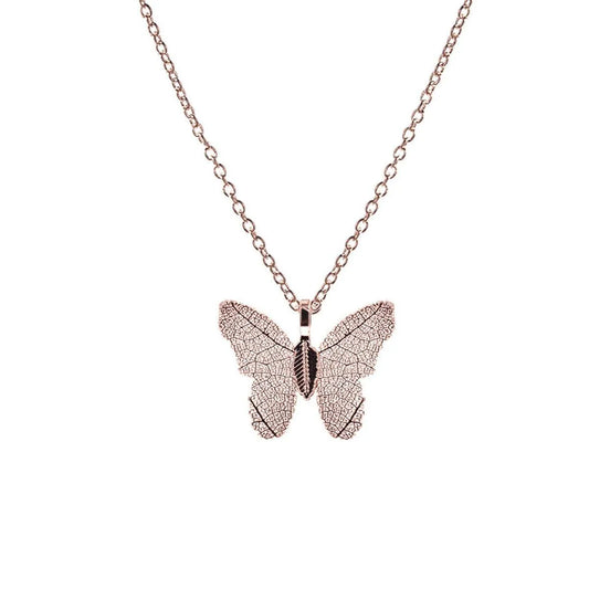 Get your wings with our Rose Gold-tone Butterfly Necklace - Shop now! Jewelry Bubble