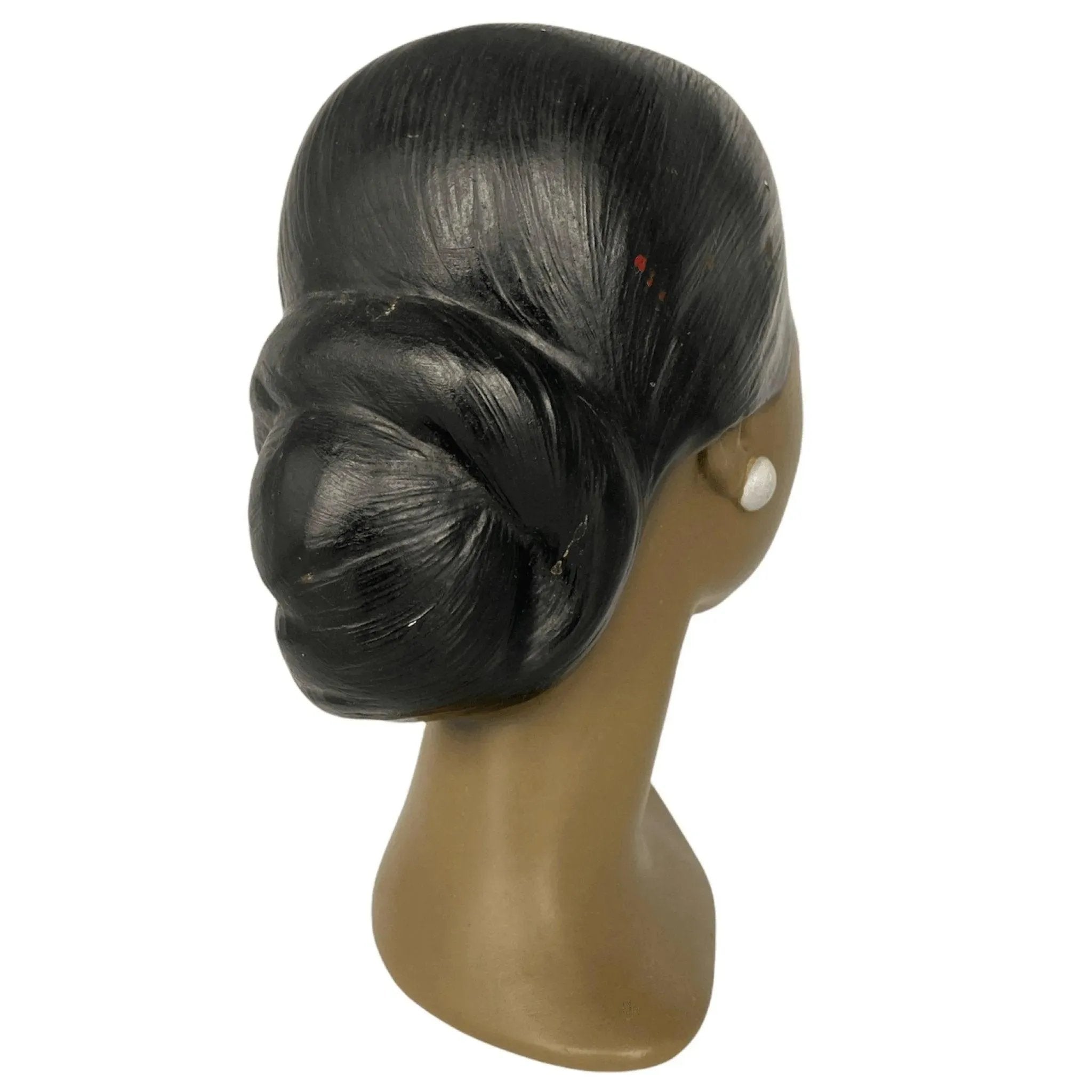 Girl Head Bust Vintage 1950s Chalkware Polynesian Female Figurine