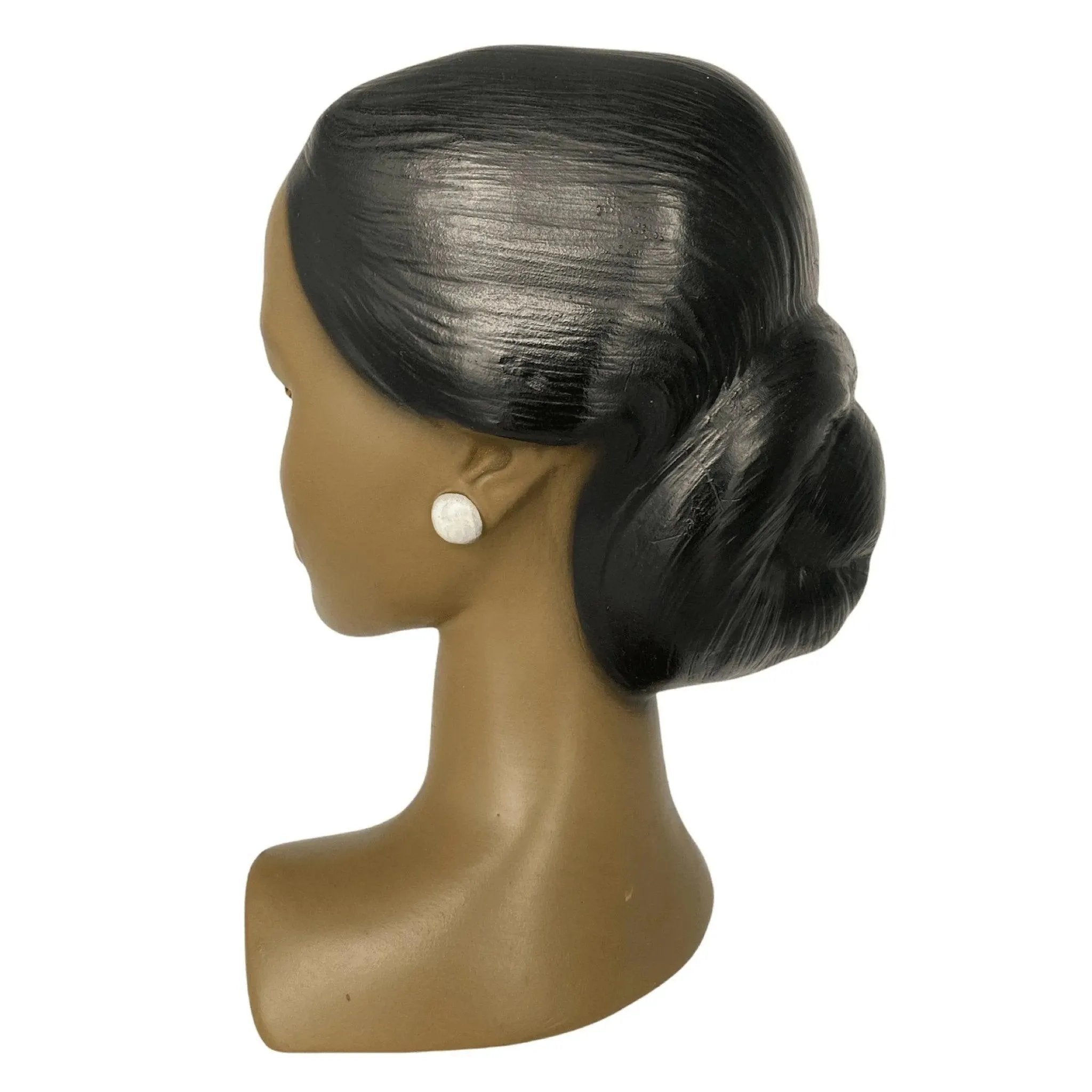 Girl Head Bust Vintage 1950s Chalkware Polynesian Female Figurine