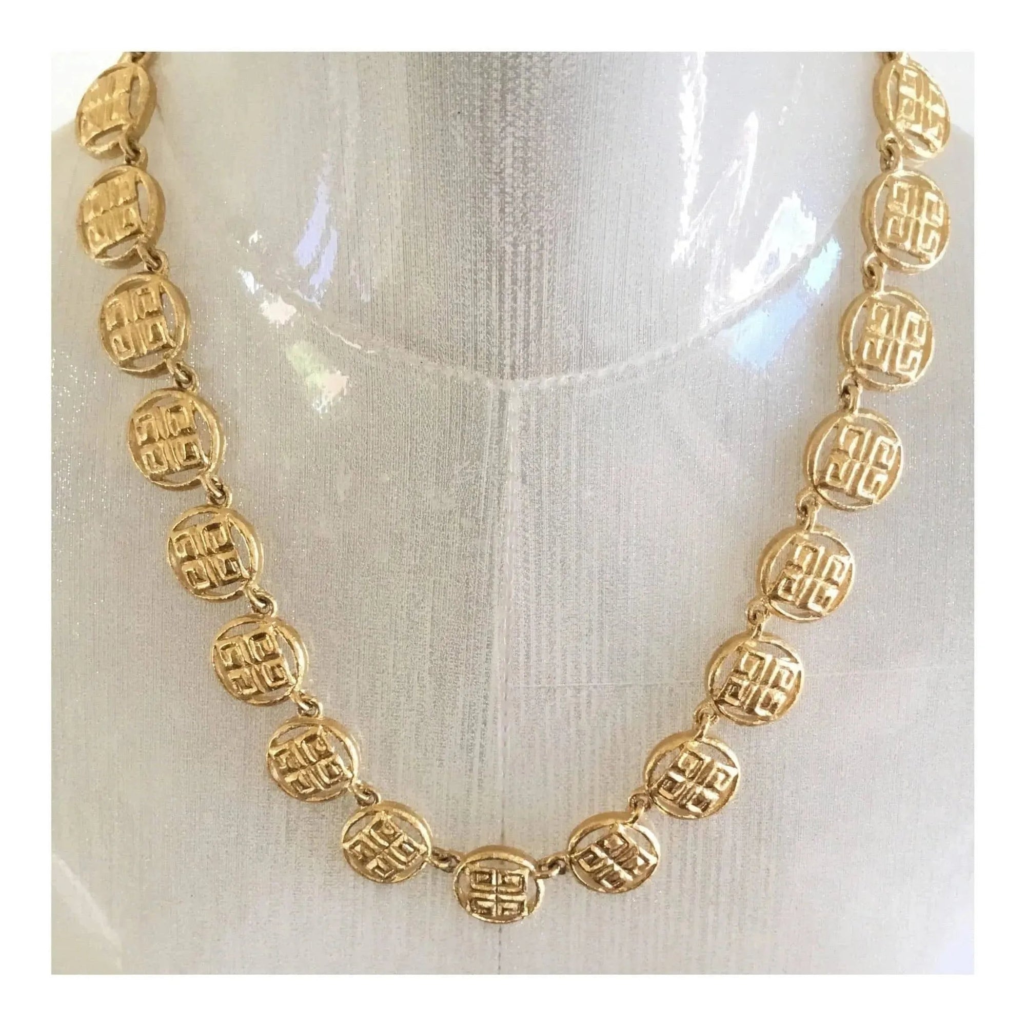 Givenchy Logo Matte Gold Tone Collar Necklace