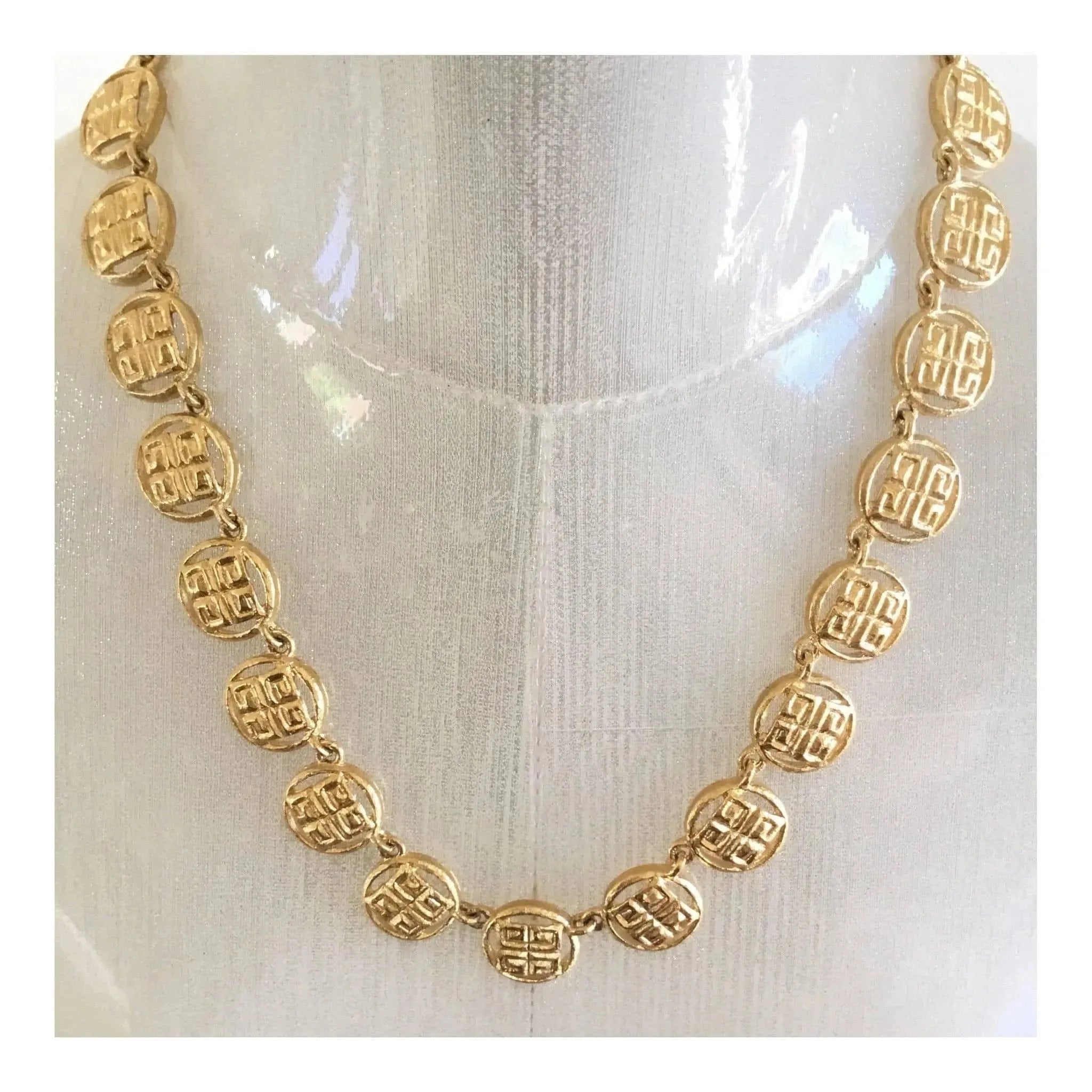Givenchy Logo Matte Gold Tone Collar Necklace
