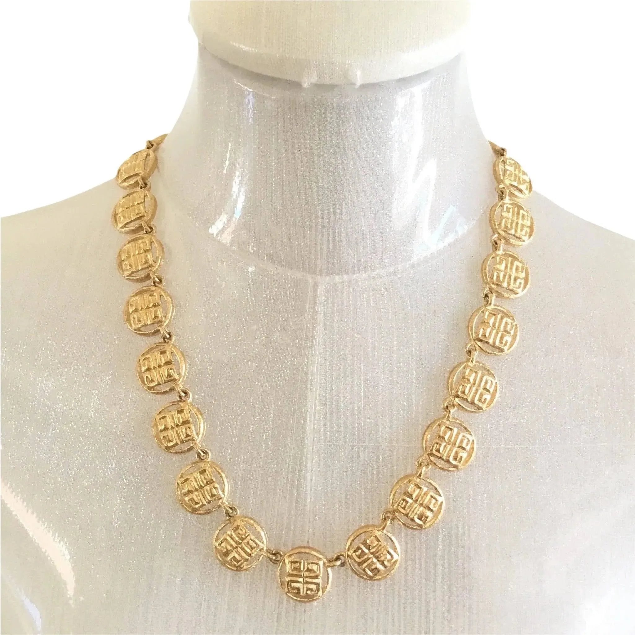 Givenchy Logo Matte Gold Tone Collar Necklace