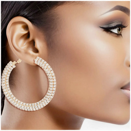 Glam Gold Shimmering Hoop Earrings: Bold Elegance for Every Occasion Pinktown