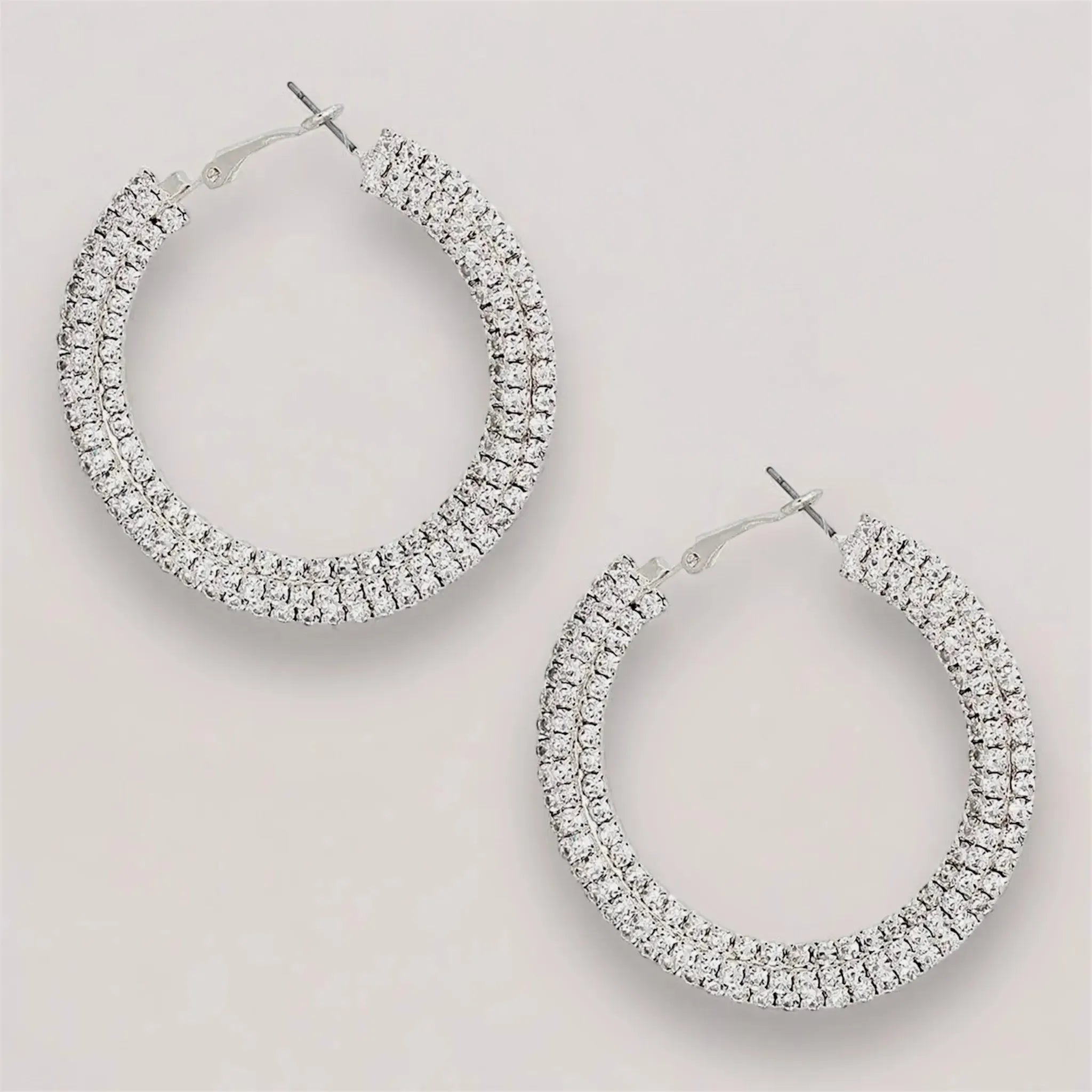 Glam Silver Shimmering Hoop Earrings: Bold Elegance for Every Occasion