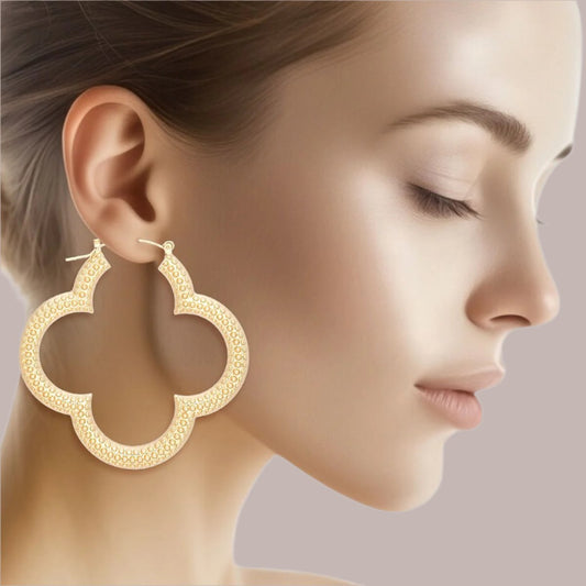 Glamorous Gold Hoop Earrings - Embrace Elegance Pinktown