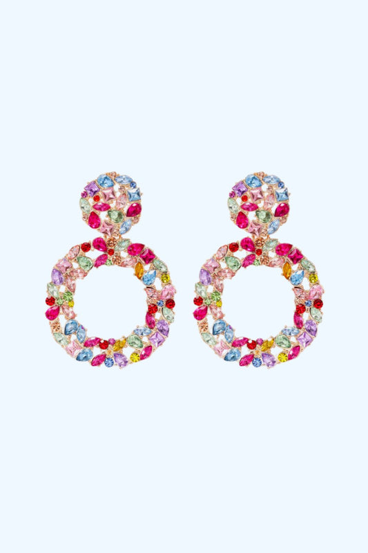 Glamorous Rhinestone Hoop Earrings Trendsi