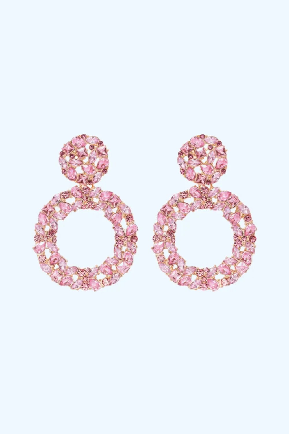 Glamorous Rhinestone Hoop Earrings