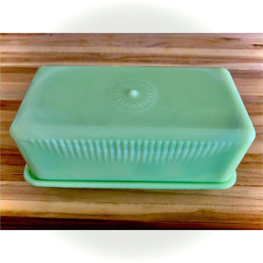 Glass Collectibles: McKee Jadeite Covered Butter Dish Jewelry Bubble