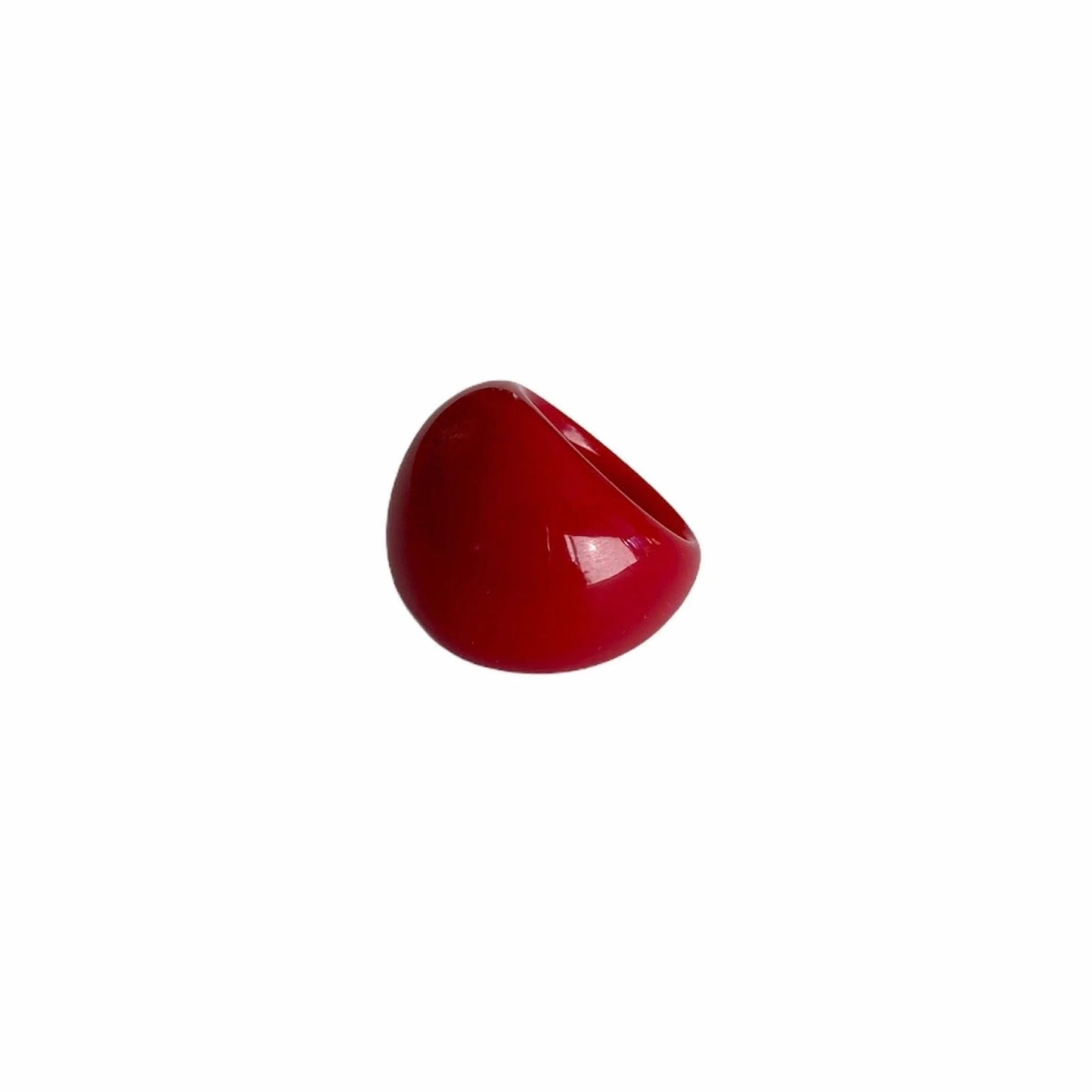 Glossy Red Dome Statement Ring Jewelry Bubble