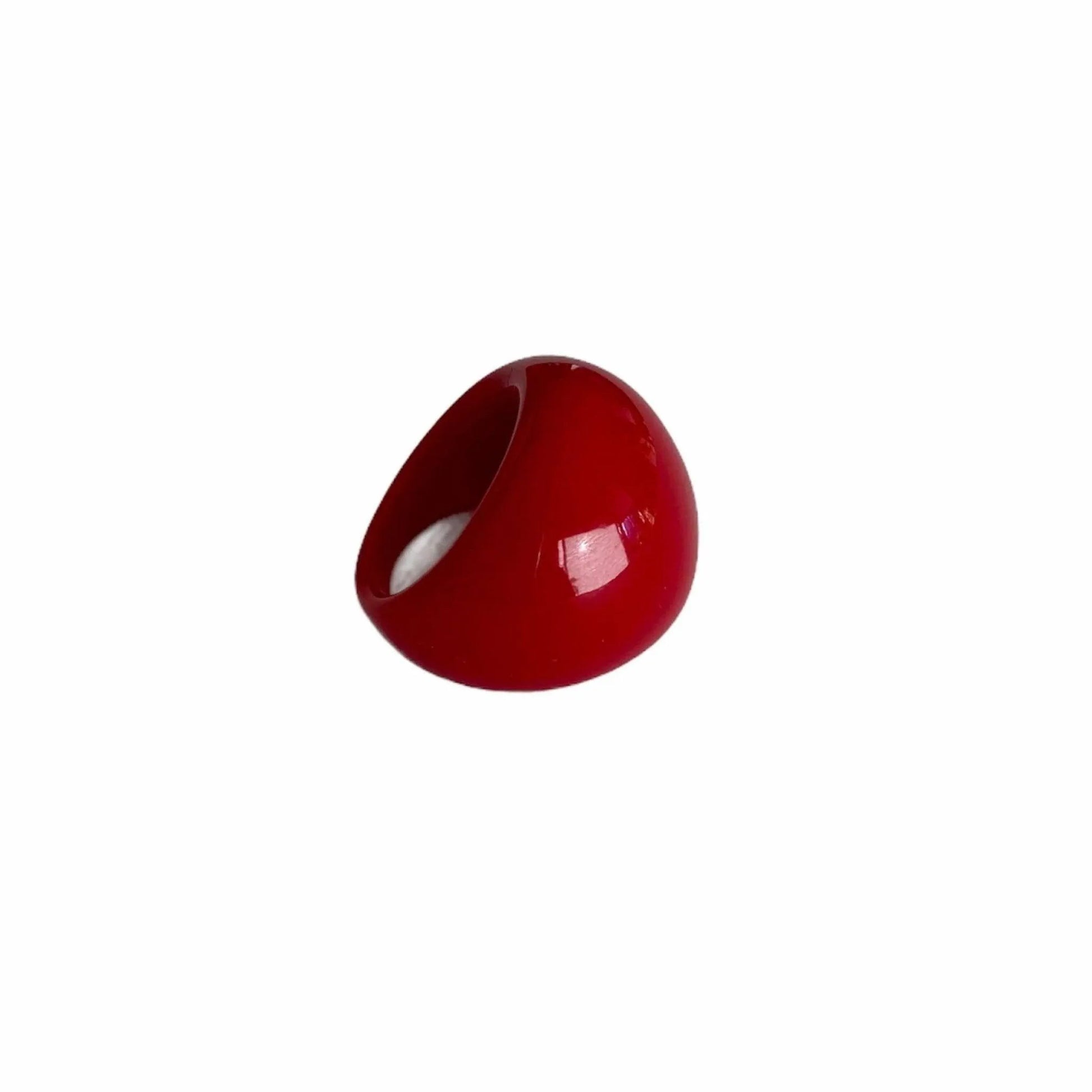 Glossy Red Dome Statement Ring Jewelry Bubble