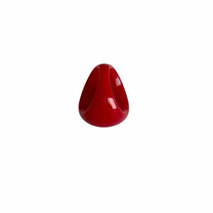 Glossy Red Dome Statement Ring Jewelry Bubble