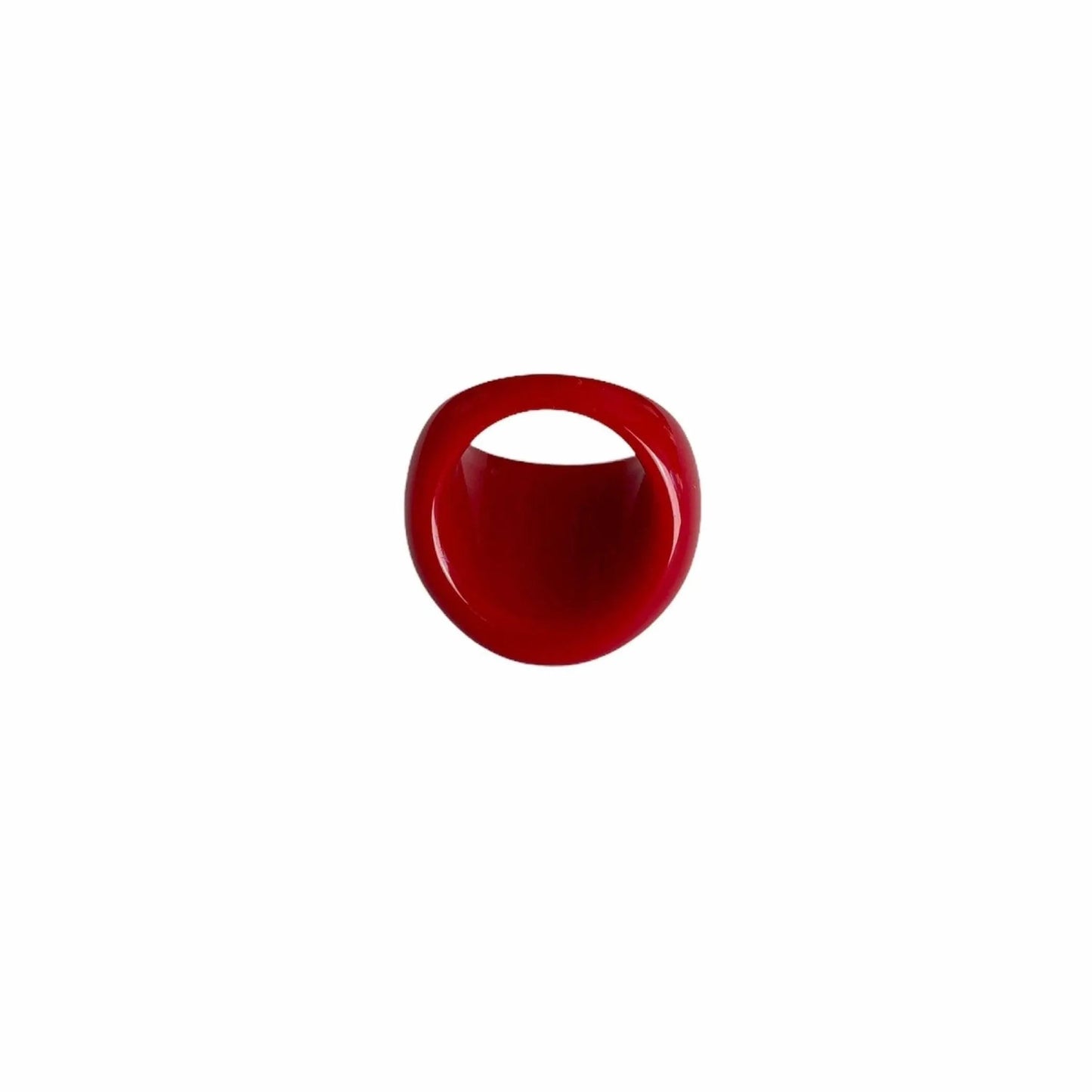 Glossy Red Dome Statement Ring Jewelry Bubble