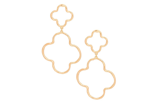 Gold Open Clover Dangle Earrings for Every Occasion - Fashion Jewelry Pinktown