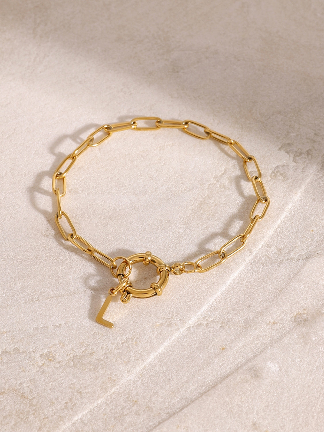 Gold Plated Letter L Bracelet: Style with a Personal Touch Jewelry Bubble