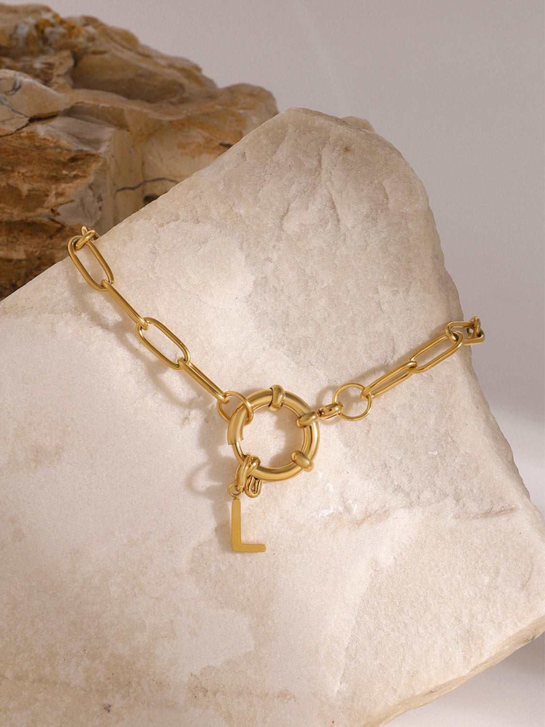 Gold Plated Letter L Bracelet: Style with a Personal Touch Jewelry Bubble