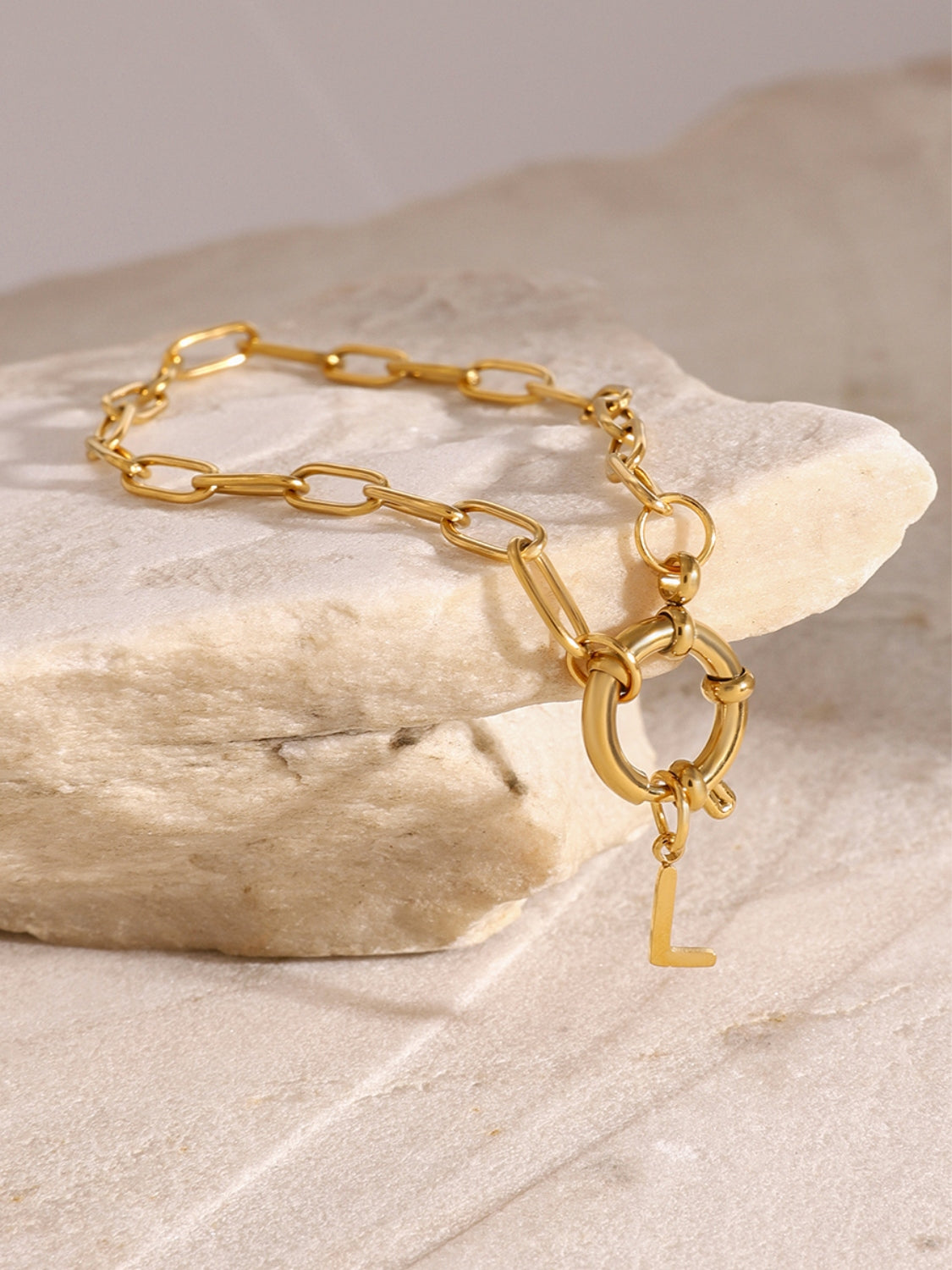 Gold Plated Letter L Bracelet: Style with a Personal Touch Jewelry Bubble