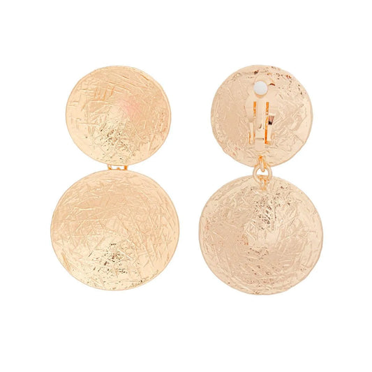 Gold Round Drop Earrings: Stylish Elegance - Fashion Jewelry Pinktown