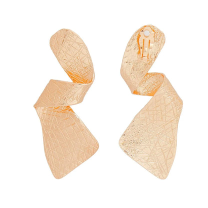 Gold Twisted Design Drop Earrings Elegant & Stylish - Fashion Jewelry Jewelry Bubble