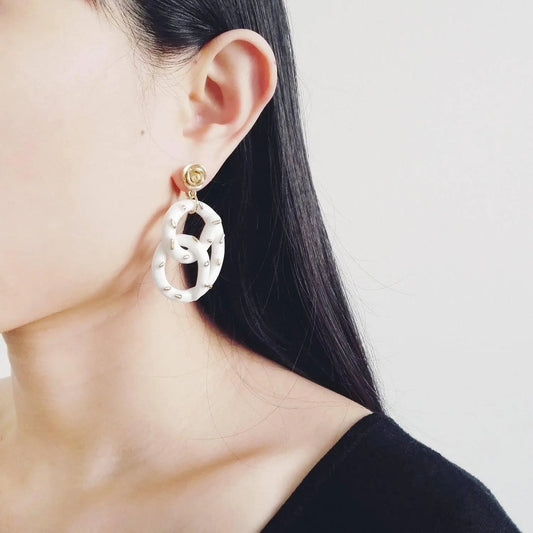 Golden Rose and Salted Porcelain Pretzel Earrings | POPORCELAIN Based in Denmark POPORCELAIN