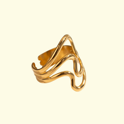 Golden Valley Open Ring for Women to Celebrate Modern Style Jewelry Bubble