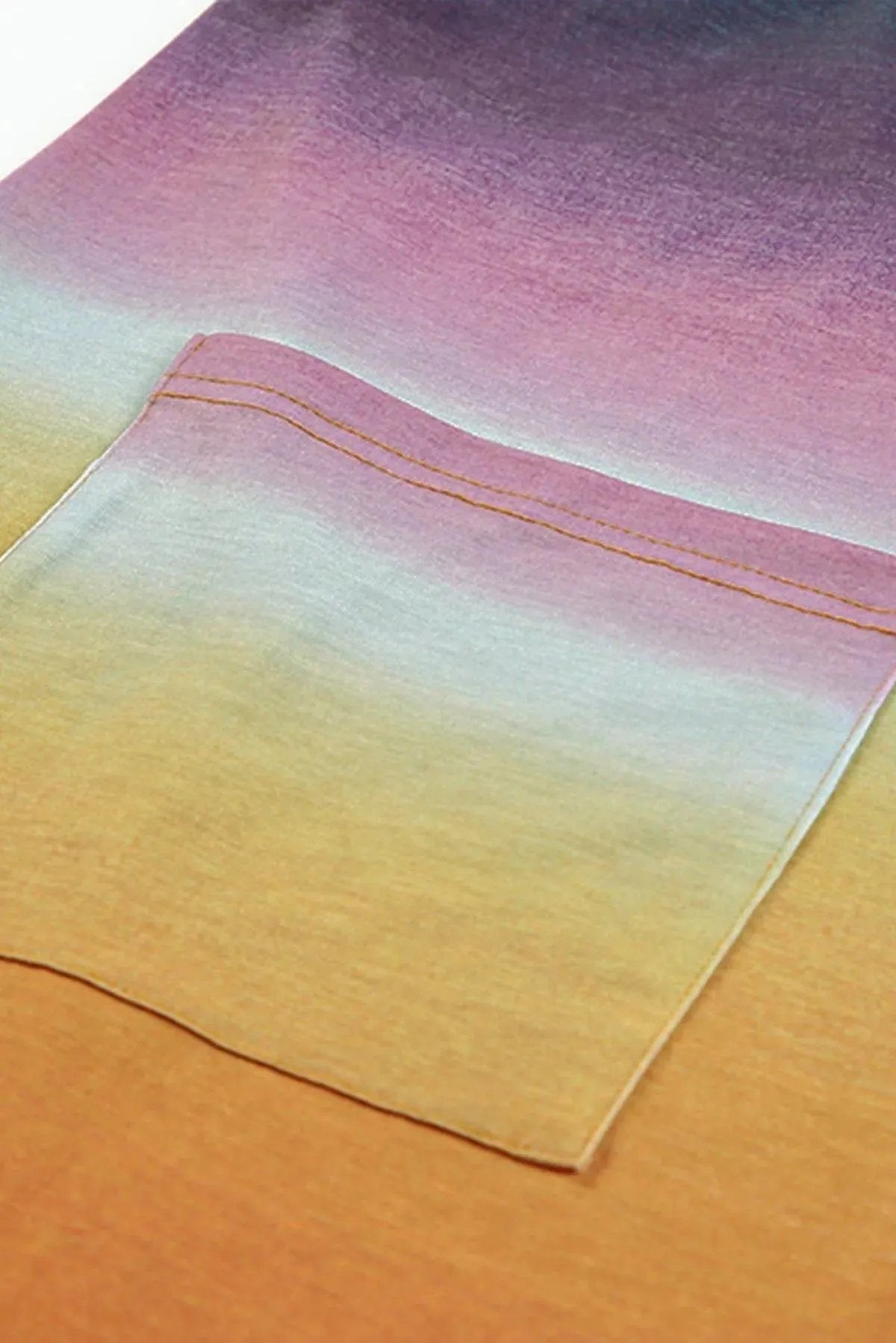 Gradient Tie-Dye Open Front Mid-Length Cardigan