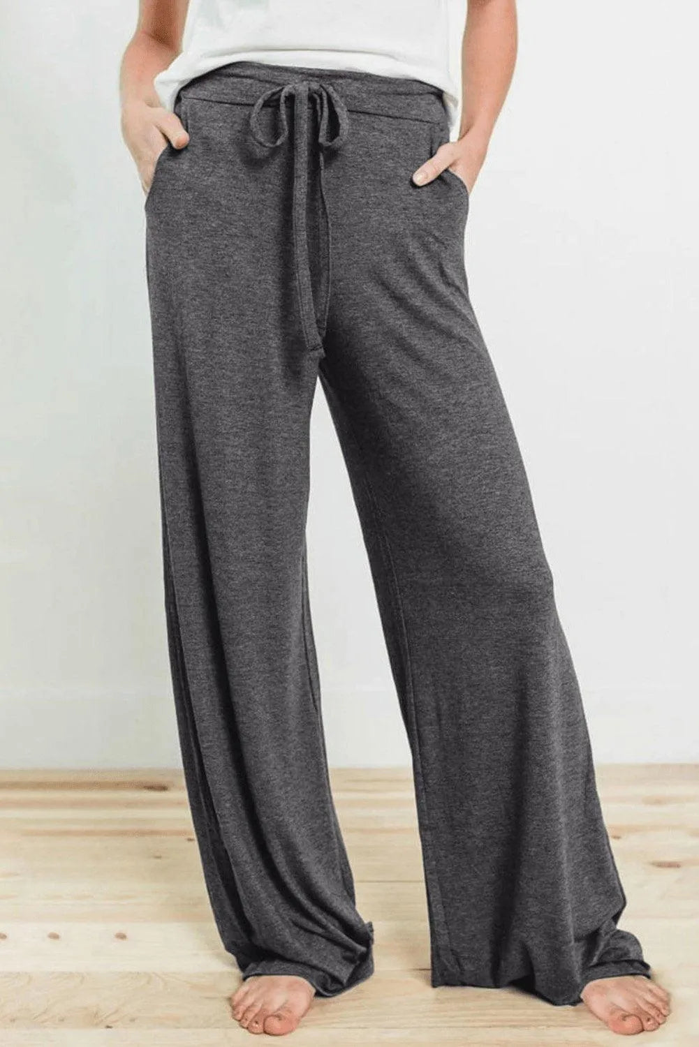 Gray Drawstring Lounge Pants Jewelry Bubble