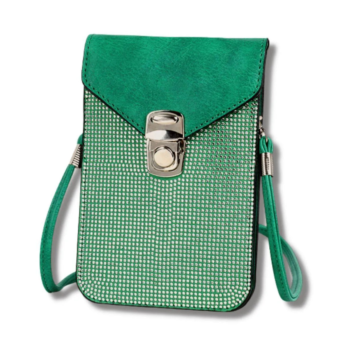 Green Crossbody Cellular Phone Bag with Card Slots for Women Jewelry Bubble