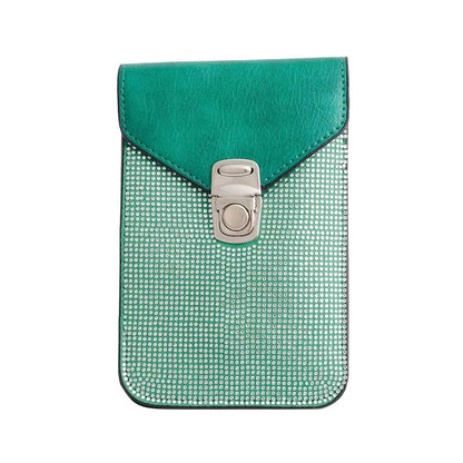 Green Crossbody Cellular Phone Bag with Card Slots for Women Jewelry Bubble