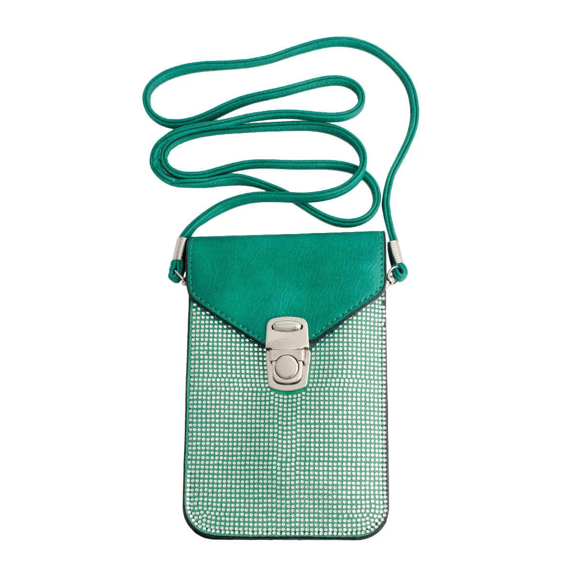 Green Crossbody Cellular Phone Bag with Card Slots for Women Jewelry Bubble