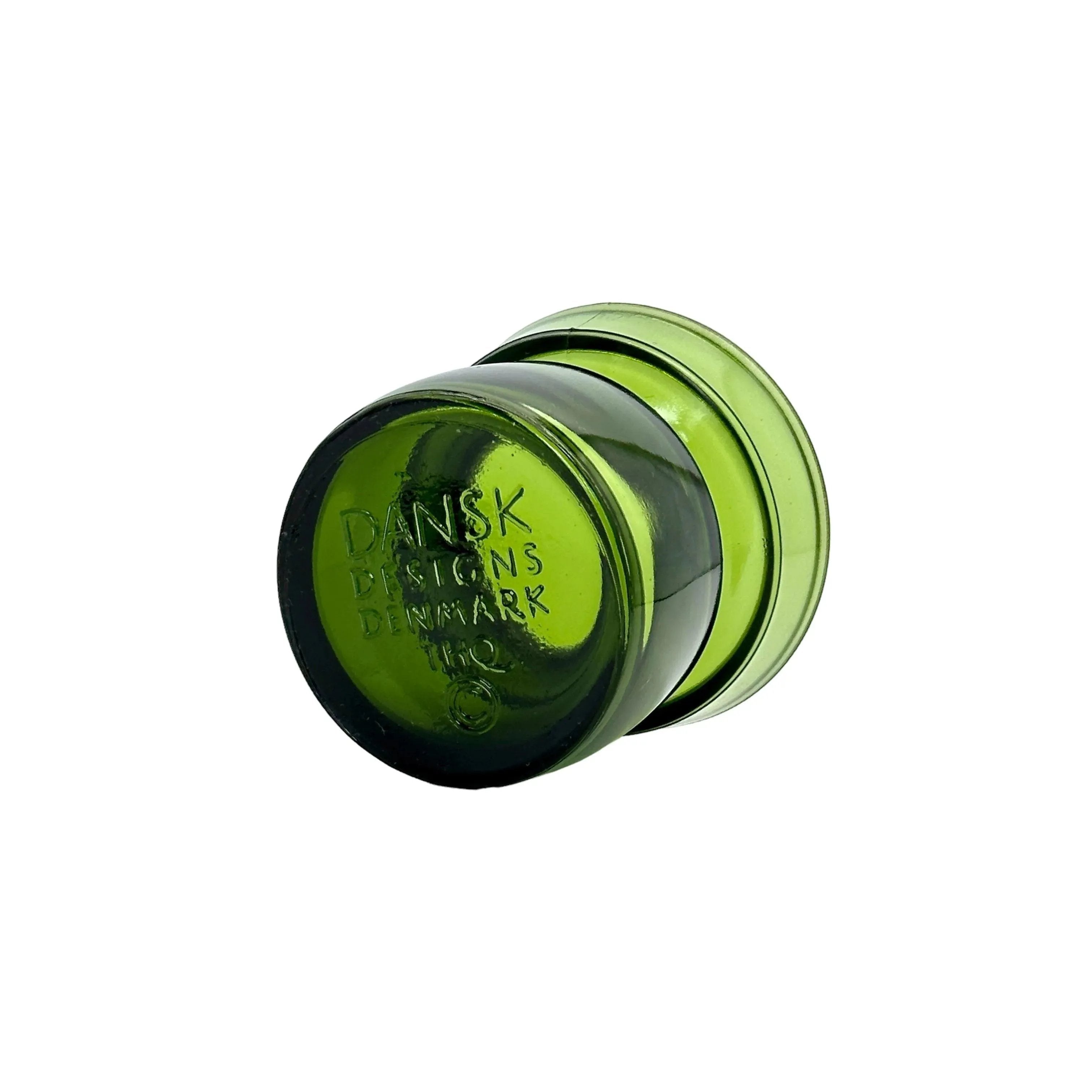 Green Glass Candle Holder Vintage Scandinavian Modern Home Addition