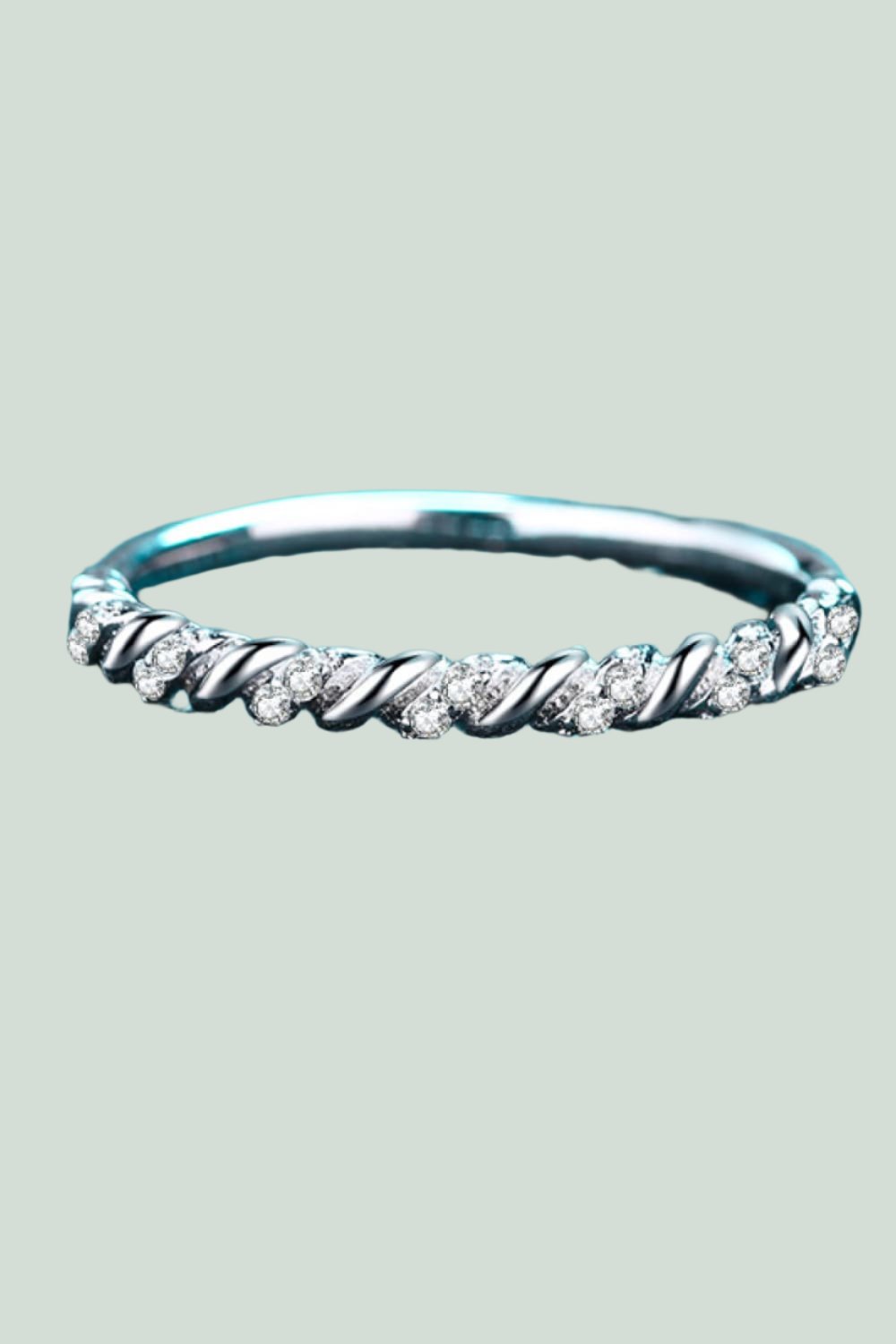 Half Twisted Eternity Stackable Ring - Sparkling Crystal Women's Band Jewelry Bubble