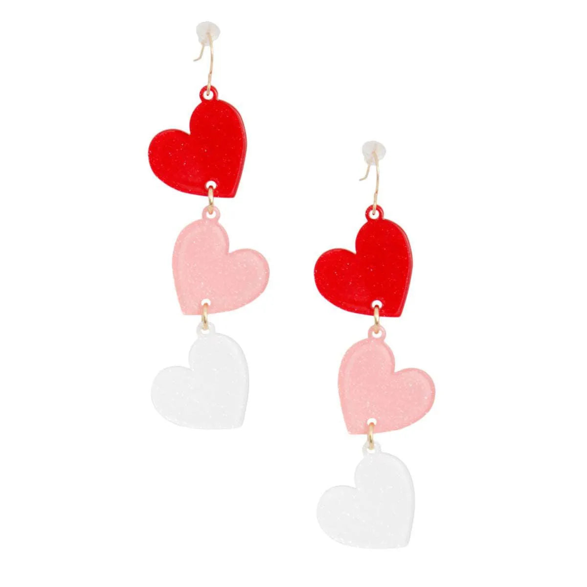 Heart Dangle Earrings Multicolor Pinktown