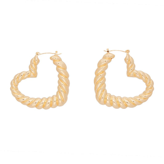 Heart Hoops: Perfect Daily Look and Outfit Boost Gold Earrings Pinktown