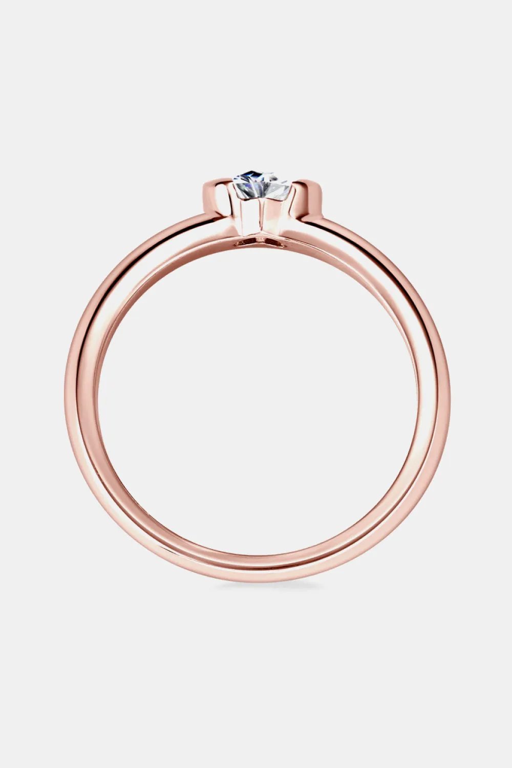 Heart Moissanite Ring in Rose Gold-Plated Sterling Silver