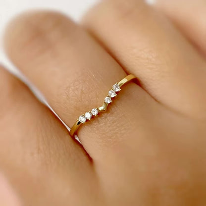 Heart Stacking Band Yellow Gold Plated Ring Jewelry Bubble