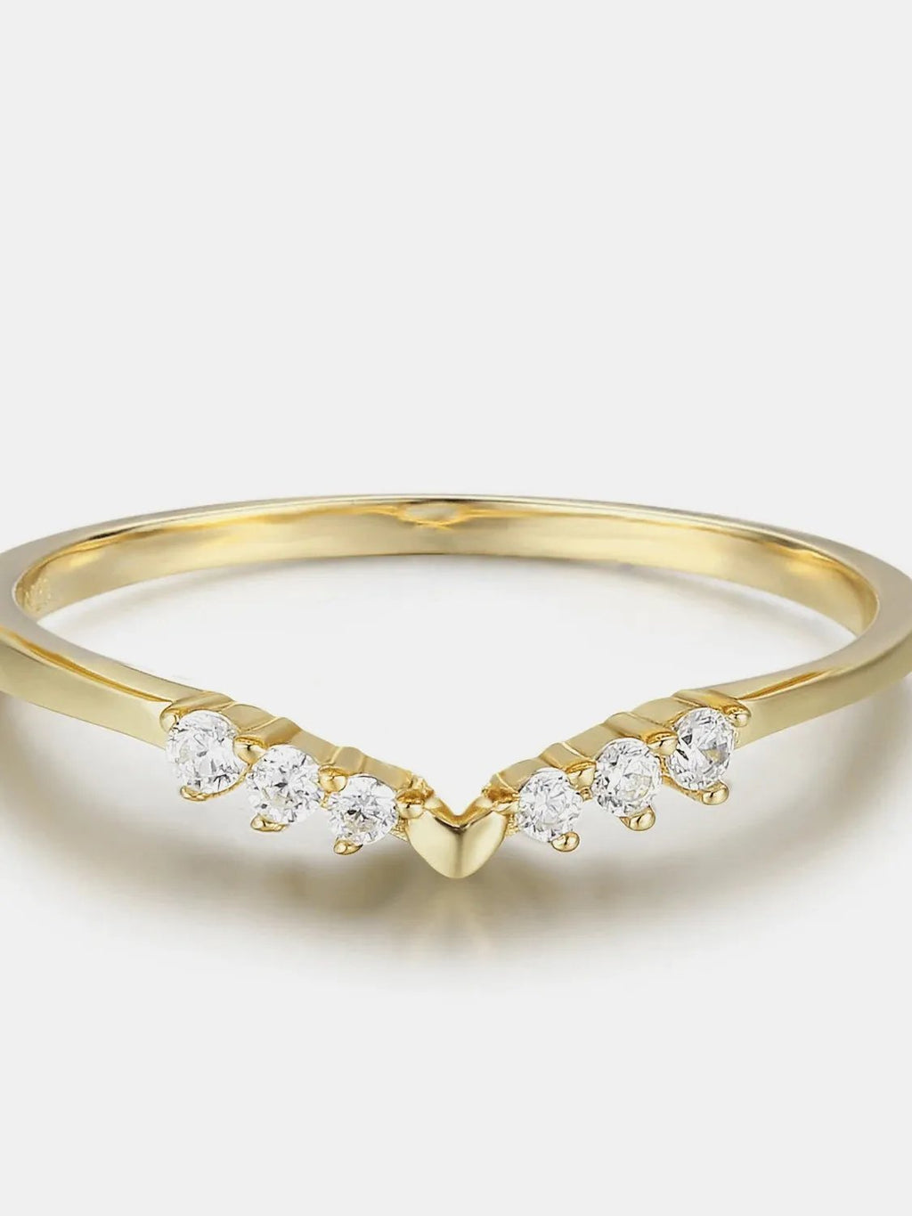 Heart Stacking Band Yellow Gold Plated Ring