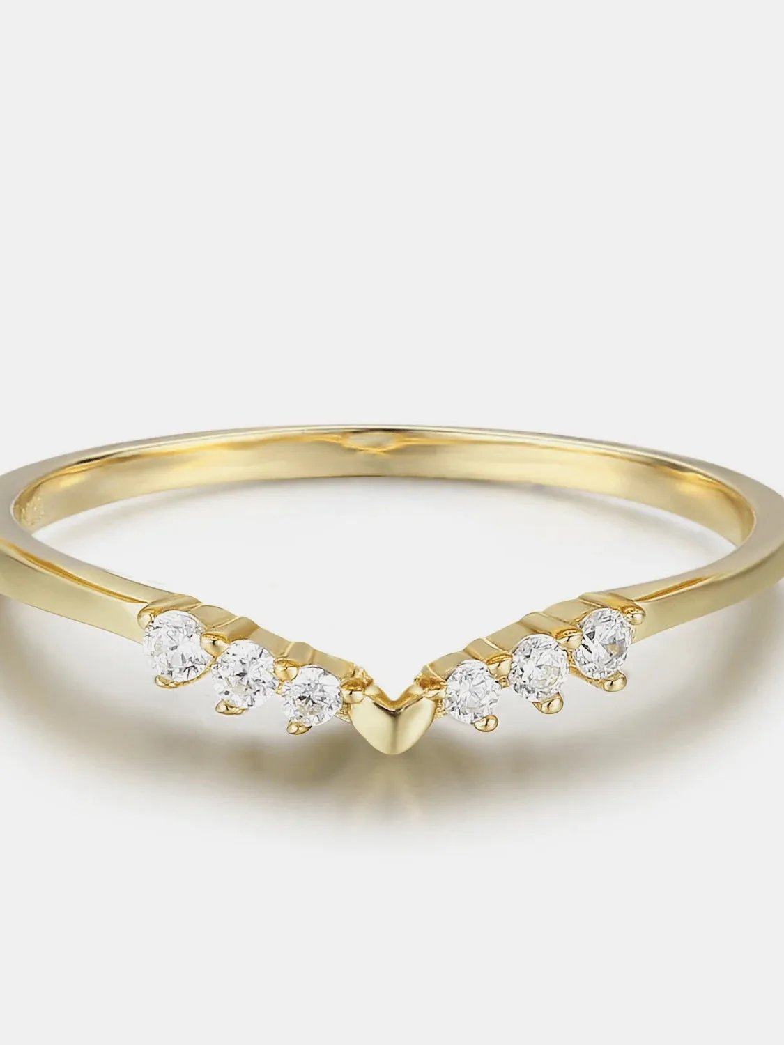 Heart Stacking Band Yellow Gold Plated Ring