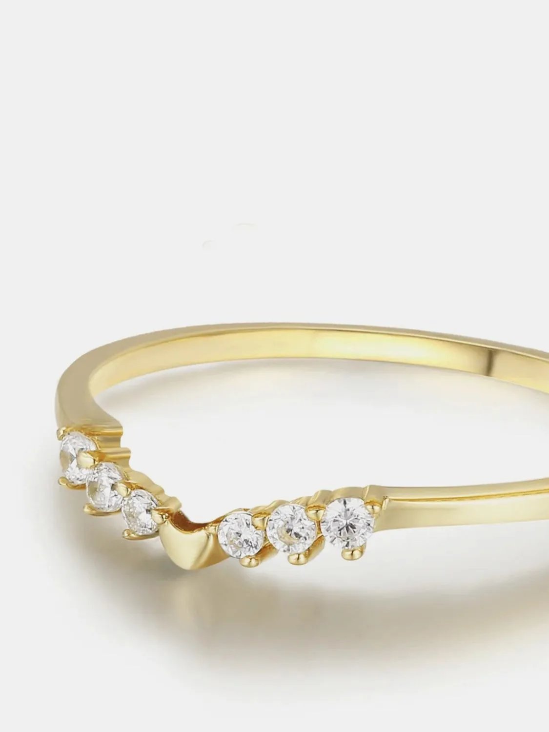 Heart Stacking Band Yellow Gold Plated Ring