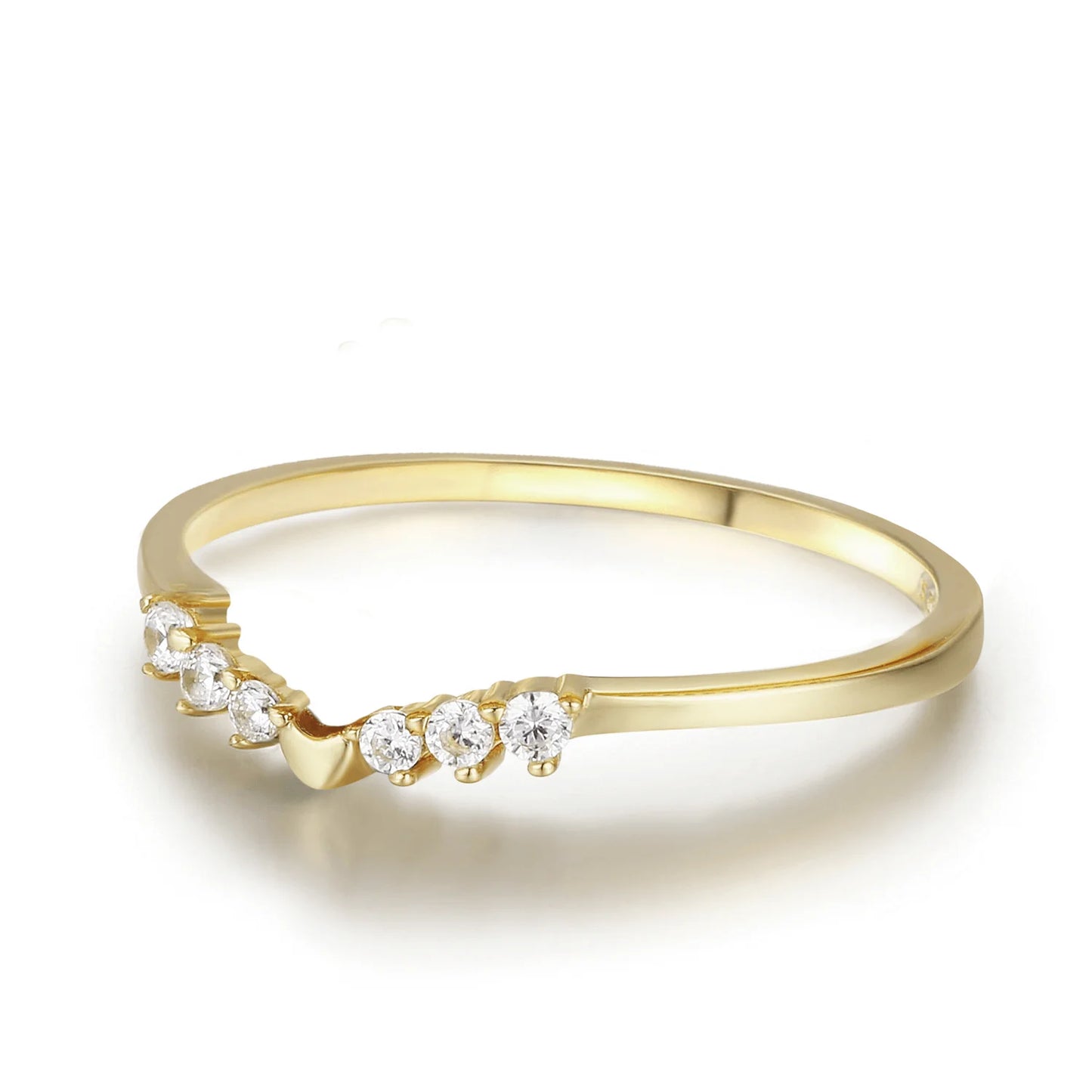 Heart Stacking Band Yellow Gold Plated Ring Jewelry Bubble
