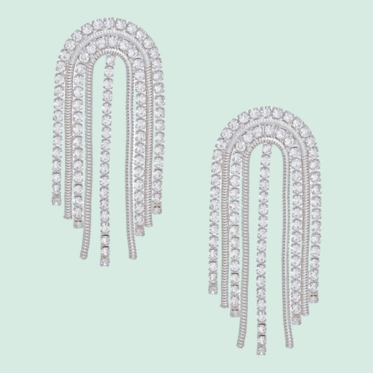 Heavenly Statement Earrings - Silver-Tone Cascade Perfection Pinktown