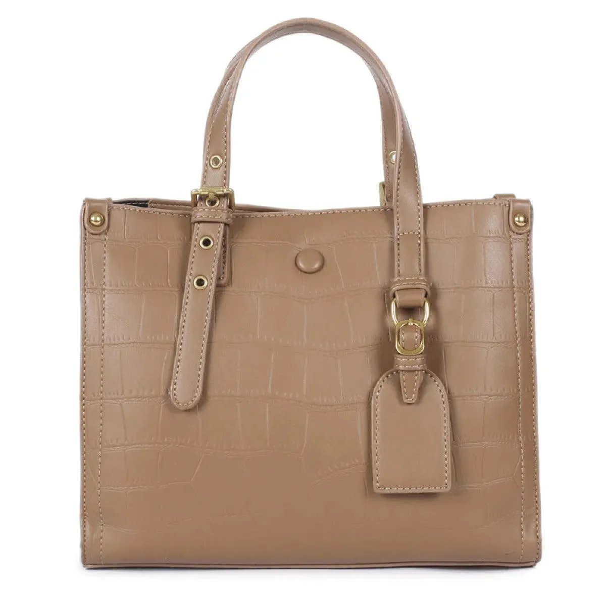 High-Capacity Embossed Pattern Tote Bag